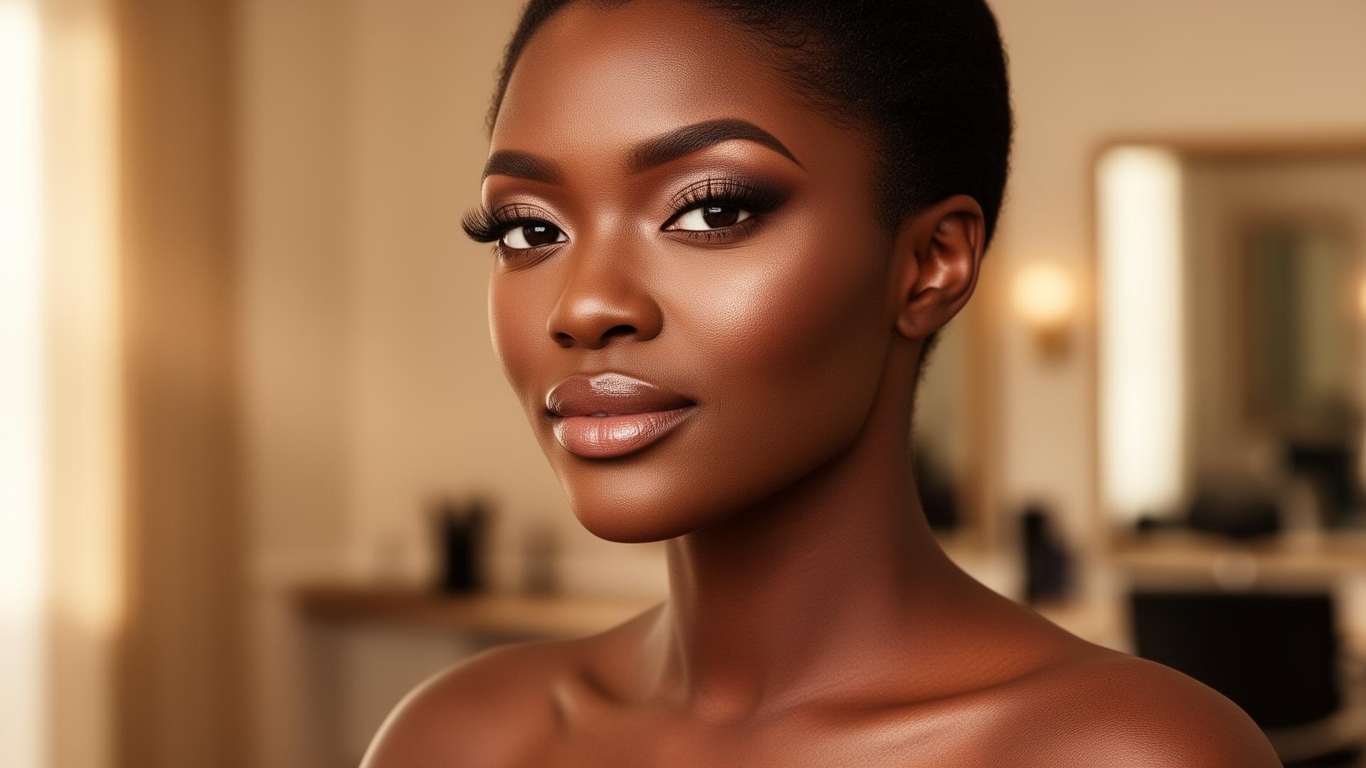 Editorial portrait of woman with elegant styled hair